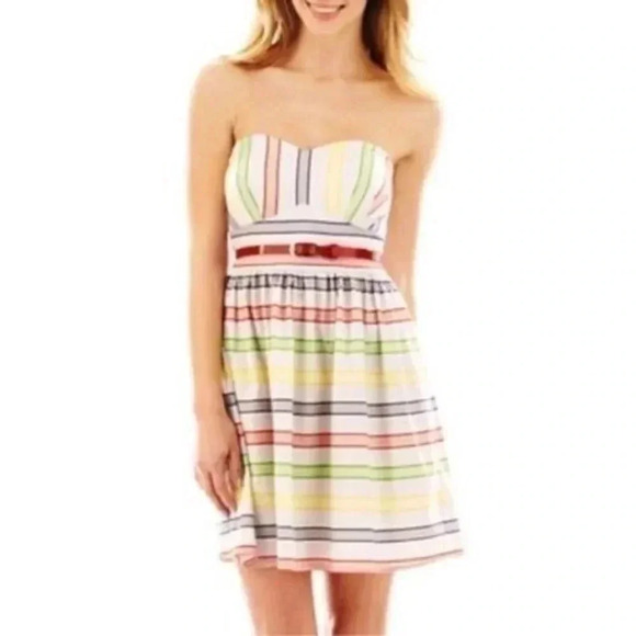 🍁 B.smart striped multicolor dress 6 - Picture 1 of 8